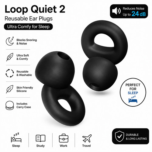 Loop quiet reusable ear - loop,